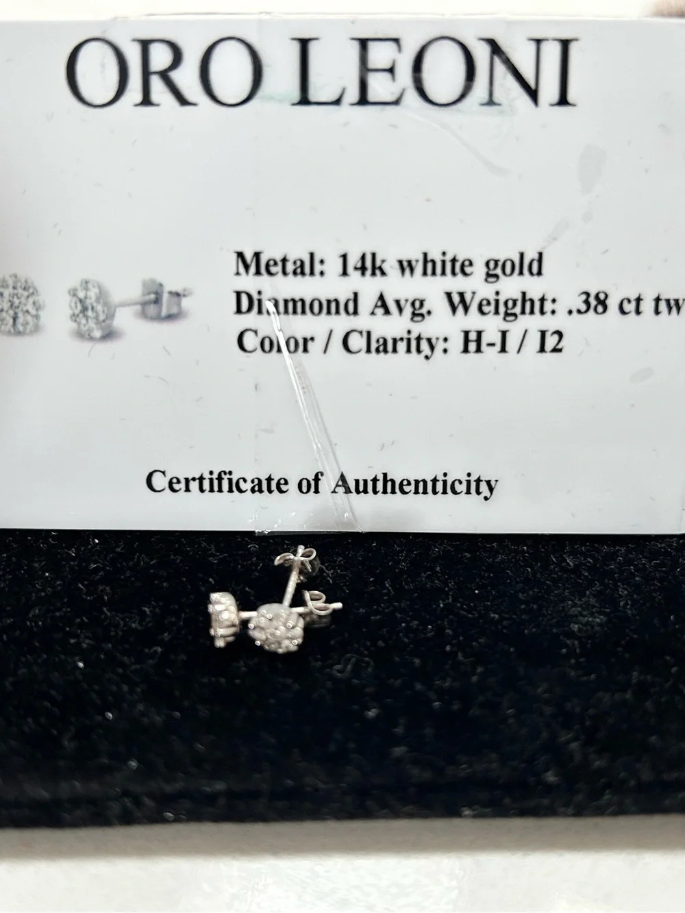 Solid 14k white gold Diamond Earrings